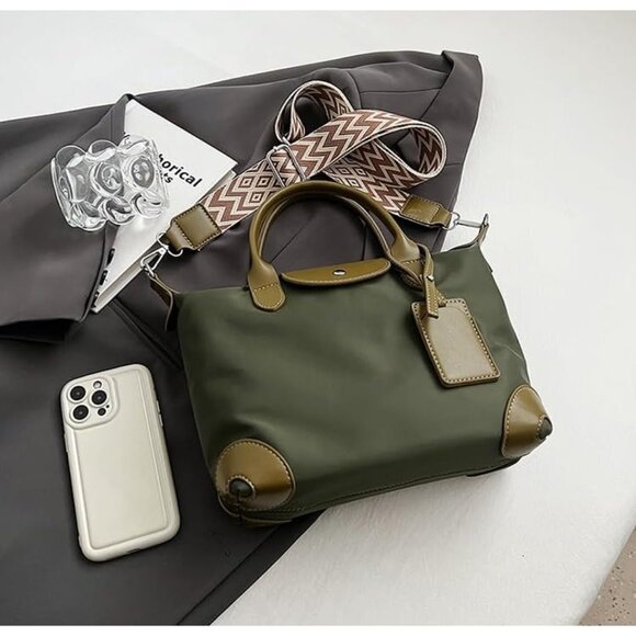 Chic Lightweight Purse with Leather Top-handle Green - Picture 4 of 6